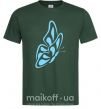 Мужская футболка Небесно голубая бабочка Темно-зеленый фото