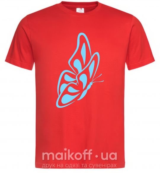 Мужская футболка Небесно голубая бабочка Красный фото