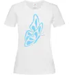 Жіноча футболка Небесно-блакитний метелик Білий Жіноча футболка Небесно-блакитний метелик Білий фото