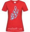 Женская футболка Небесно голубая бабочка Красный фото