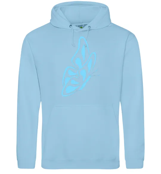 Жіноча толстовка (худі) Небесно-блакитний метелик Блакитний фото