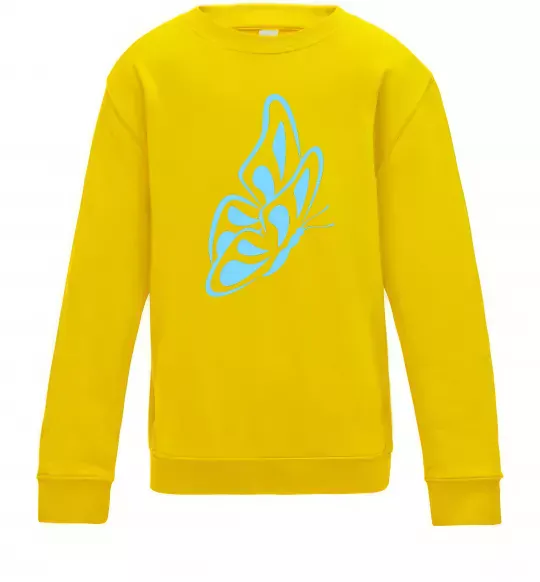 Дитячий світшот Небесно-блакитний метелик Сонячно жовтий фото