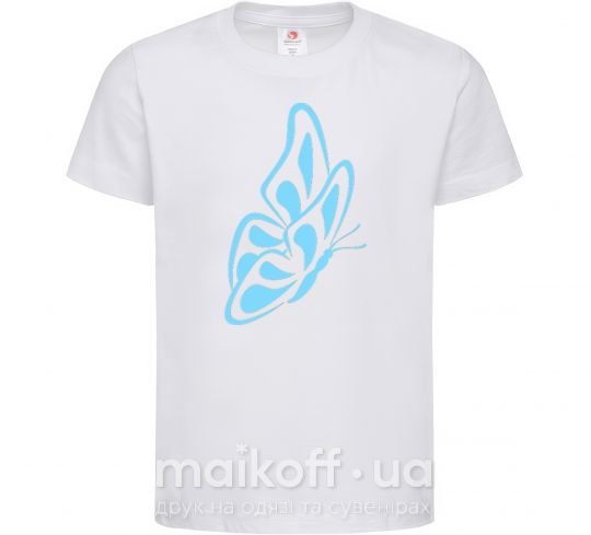 Дитяча футболка Небесно голубая бабочка Білий фото