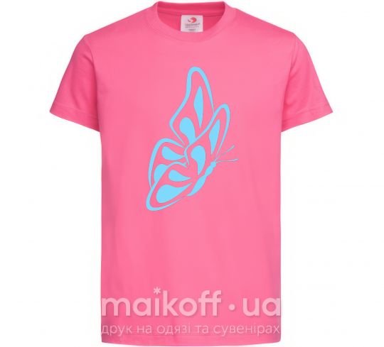 Дитяча футболка Небесно голубая бабочка Яскраво-рожевий фото