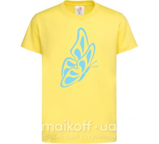 Дитяча футболка Небесно голубая бабочка Лимонний фото
