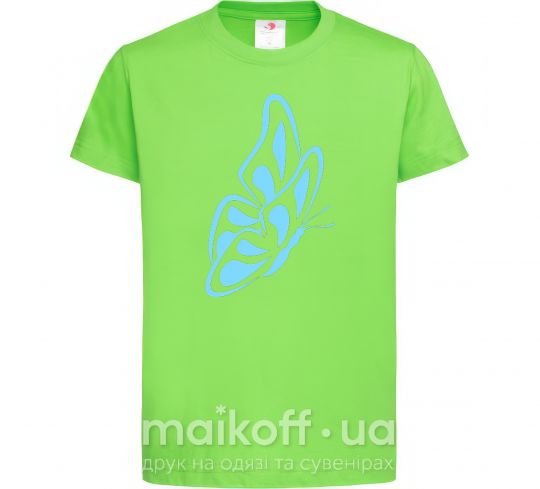 Дитяча футболка Небесно голубая бабочка Лаймовий фото