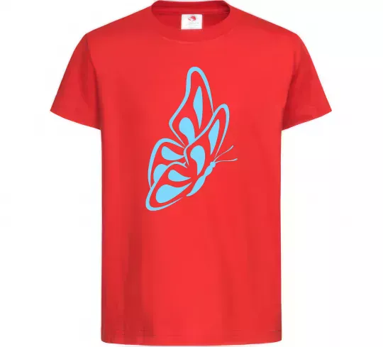 Дитяча футболка Небесно-блакитний метелик Червоний фото