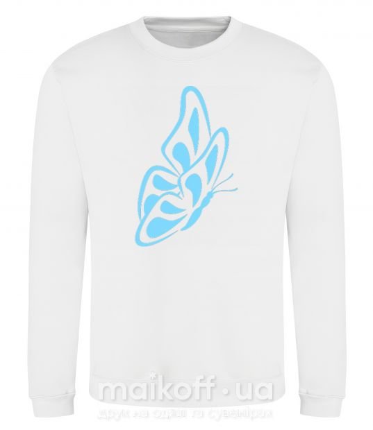 Свитшот Небесно голубая бабочка Белый фото