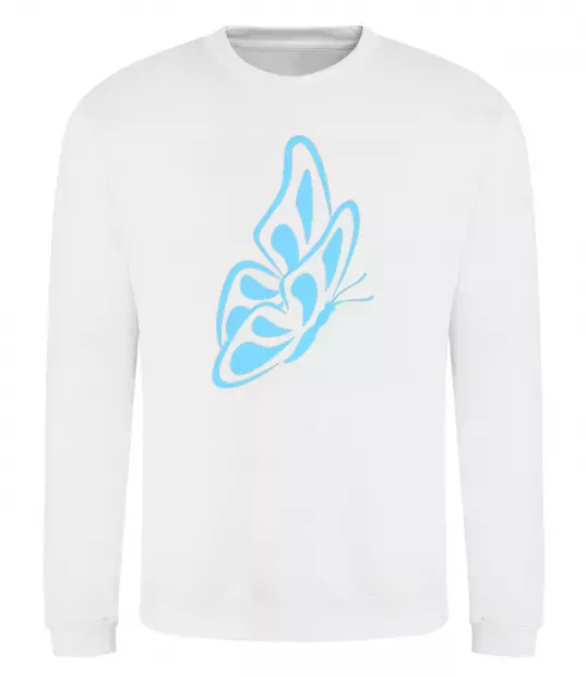 Світшот Небесно-блакитний метелик Білий фото