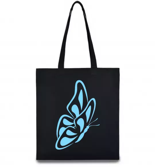 Эко-сумка Небесно-блакитний метелик Черный фото