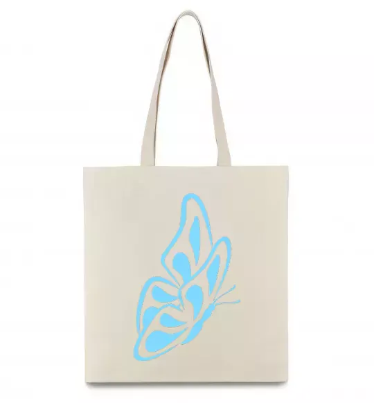 Эко-сумка Небесно-блакитний метелик Бежевый фото