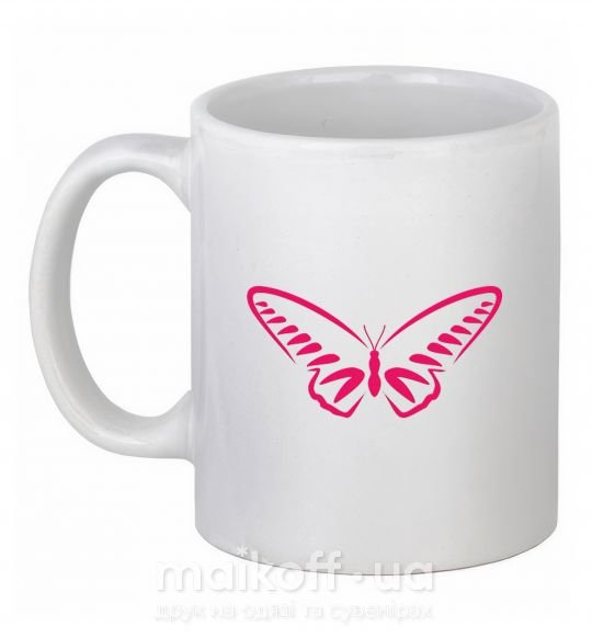 Чашка керамическая Fuchsia butterfly Белый фото