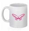 Чашка керамічна Fuchsia butterfly Білий фото