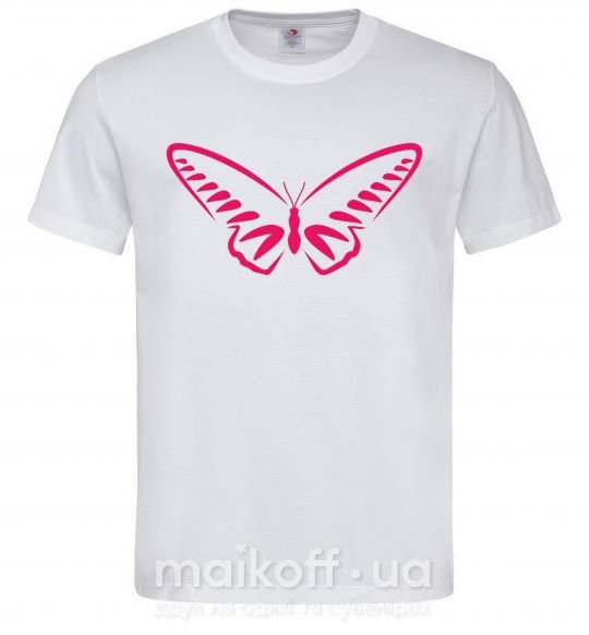 Мужская футболка Fuchsia butterfly Белый фото