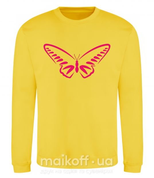 Свитшот Fuchsia butterfly Солнечно желтый фото