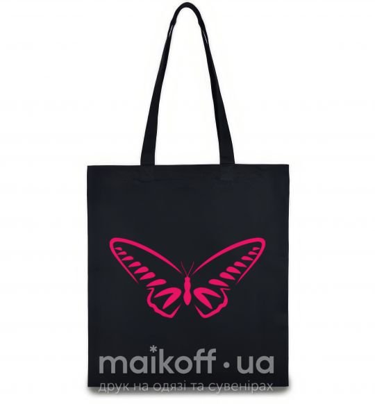 Еко-сумка Fuchsia butterfly Чорний фото