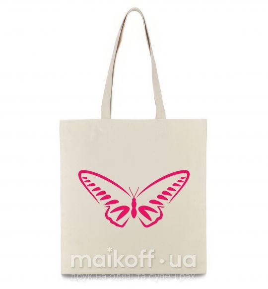 Эко-сумка Fuchsia butterfly Бежевый фото