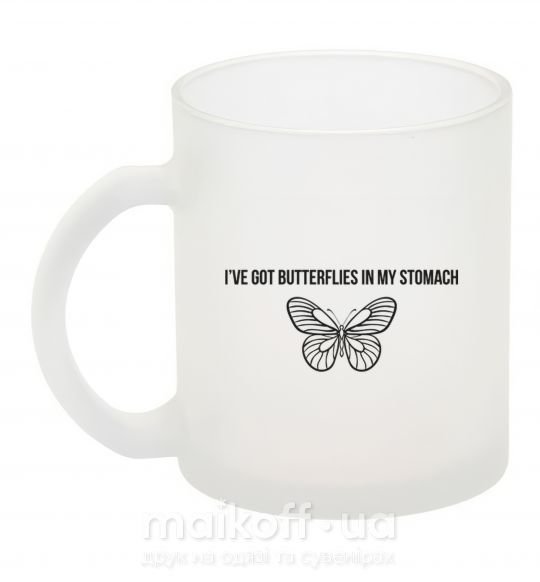Чашка стеклянная I've got butterflies in my stomach Фроузен фото