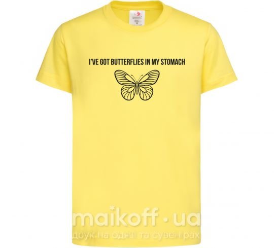 Дитяча футболка I've got butterflies in my stomach Лимонний фото