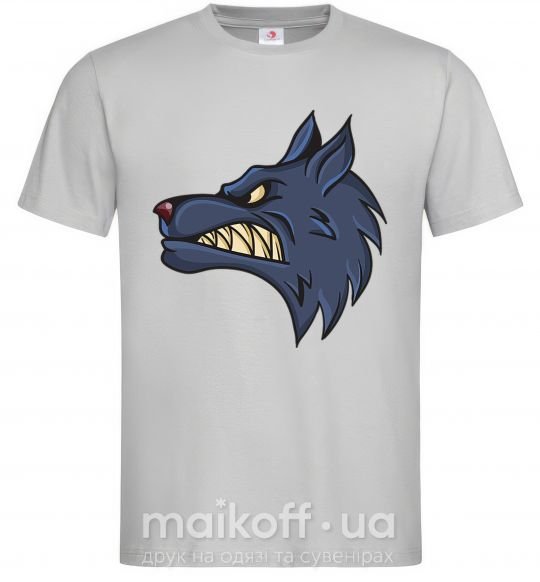 Мужская футболка Angry wolf Серый фото