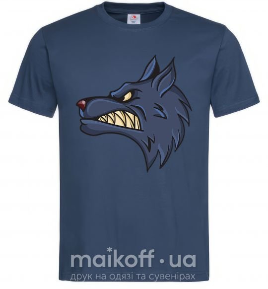 Чоловіча футболка Angry wolf Темно-синій фото