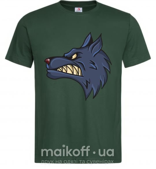 Мужская футболка Angry wolf Темно-зеленый фото