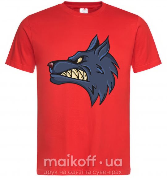 Мужская футболка Angry wolf Красный фото