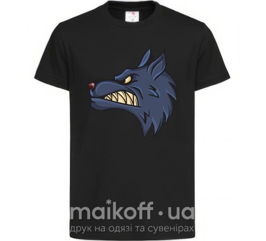 Детская футболка Angry wolf Черный фото