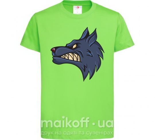 Детская футболка Angry wolf Лаймовый фото