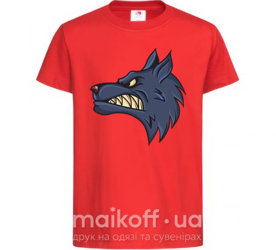 Детская футболка Angry wolf Красный фото
