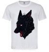 Мужская футболка Black red wolf Белый фото