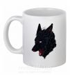 Чашка керамическая Black red wolf Белый фото