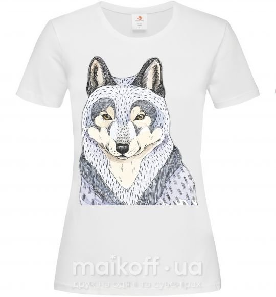 Жіноча футболка Wolf illustration Білий фото
