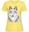 Жіноча футболка Wolf illustration Лимонний фото