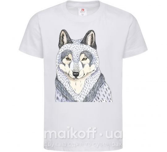 Детская футболка Wolf illustration Белый фото