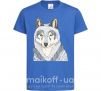 Детская футболка Wolf illustration Ярко-синий фото
