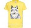 Детская футболка Wolf illustration Лимонный фото