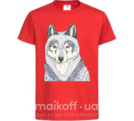 Детская футболка Wolf illustration Красный фото