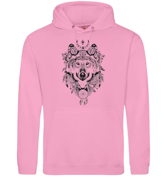 Чоловіча толстовка (худі) Малюнок вовка Рожевий фото