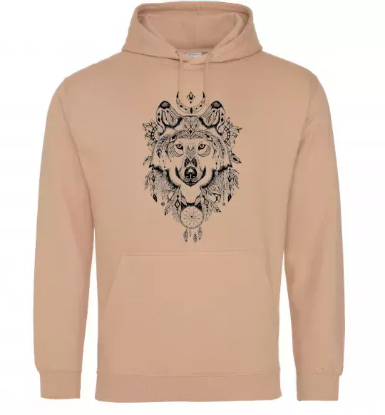 Жіноча толстовка (худі) Малюнок вовка Пісочний фото