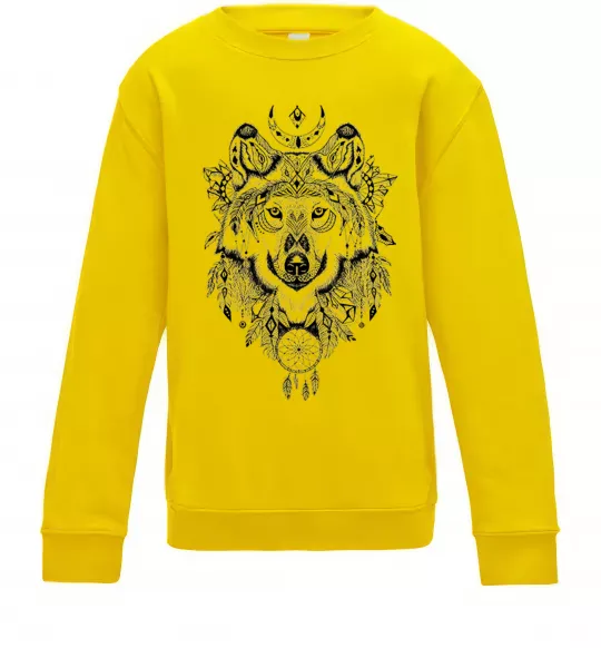 Детский Свитшот Малюнок вовка Солнечно желтый фото