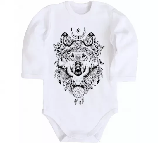 Детский боди Малюнок вовка Белый фото