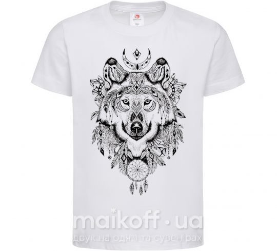 Детская футболка Рисунок волка Белый фото