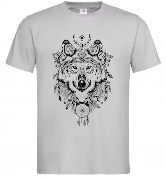 Мужская футболка Малюнок вовка Серый фото