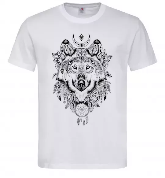 Мужская футболка Малюнок вовка Белый фото