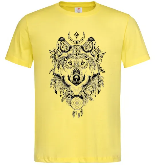 Мужская футболка Малюнок вовка Лимонный фото