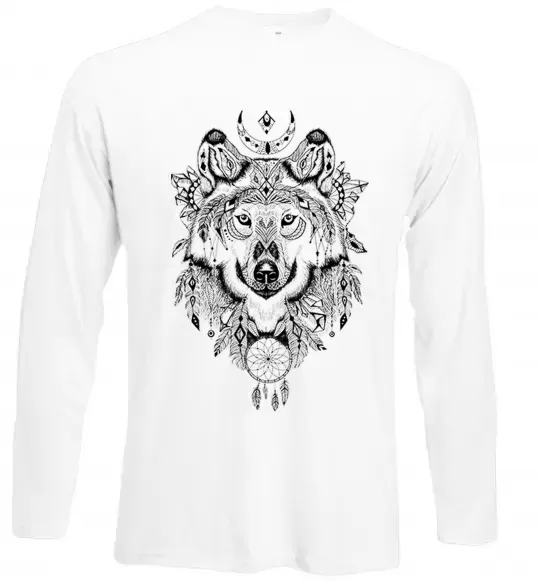Лонгслив Малюнок вовка Белый фото