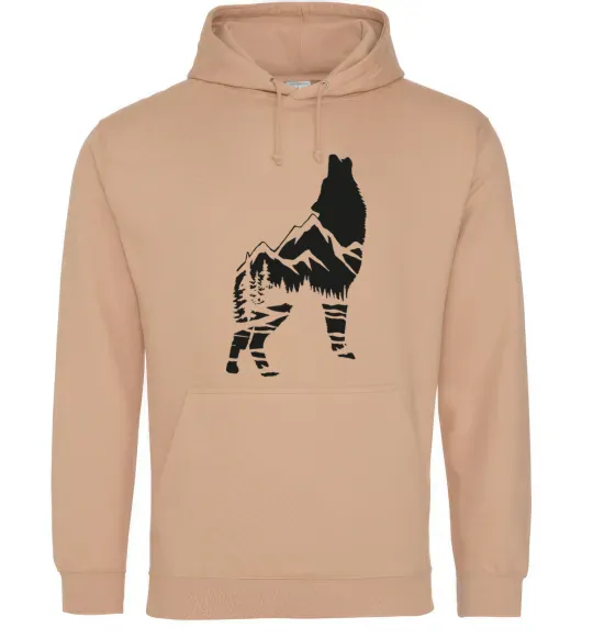 Чоловіча толстовка (худі) Forest wolf Пісочний фото