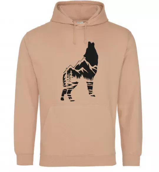 Женская толстовка (худи) Forest wolf Песочный фото