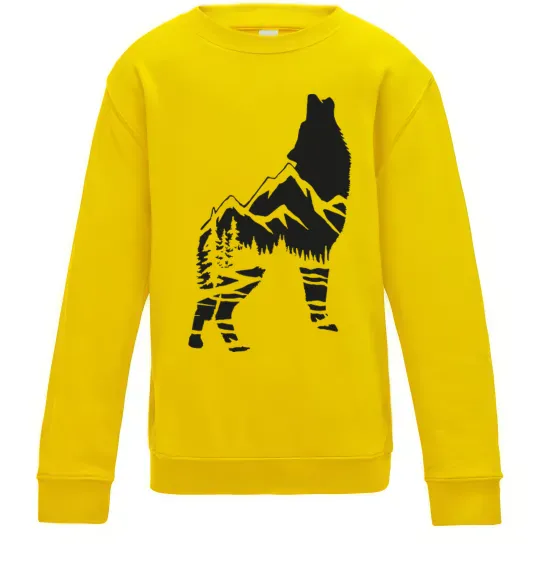 Детский Свитшот Forest wolf Солнечно желтый фото